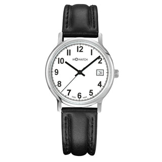 Women's watch, 35 mm, Black leather strap, WBB.45210.LB